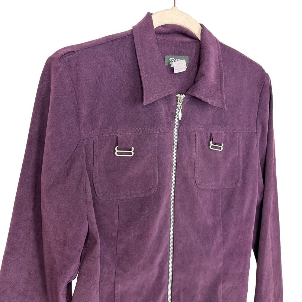 VINTAGE Purple Full Zip Collared Jacket - Picture 3 of 6